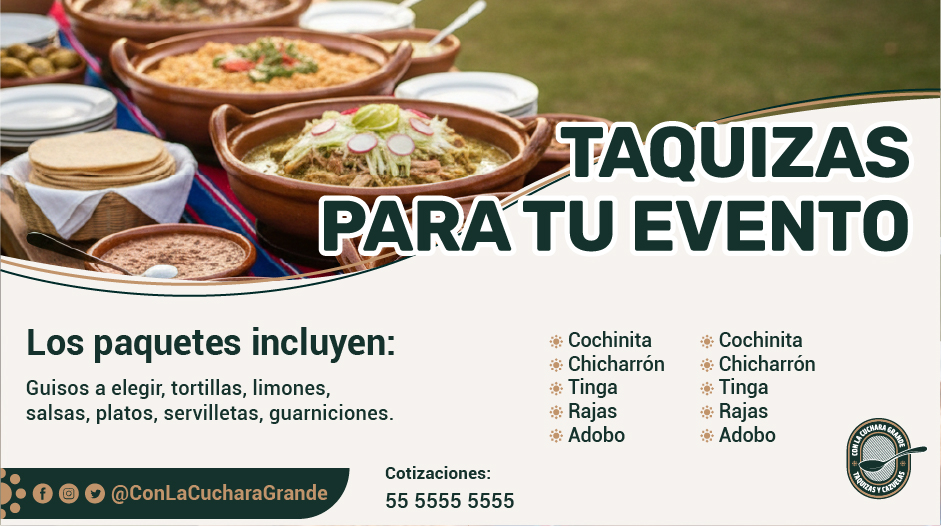 Diseño de post para redes sociales de Con la cuchara grande